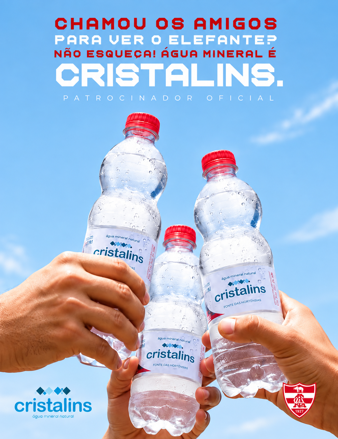 Campanha Cristalins e Clube Atlético Linense: torcedores brindam com água mineral Cristalins